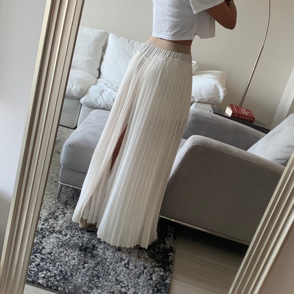Nude BCBGMAXAZRIA Pleated Maxi Skirt - XXS - Picture 2 of 4